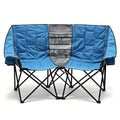 Oversized Double Camping Chair Loveseat for Adults, Blue, Non-Heating