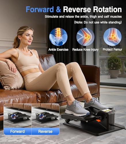 Under Desk Elliptical Machine Black Portable Low-Impact Exercise Equipment