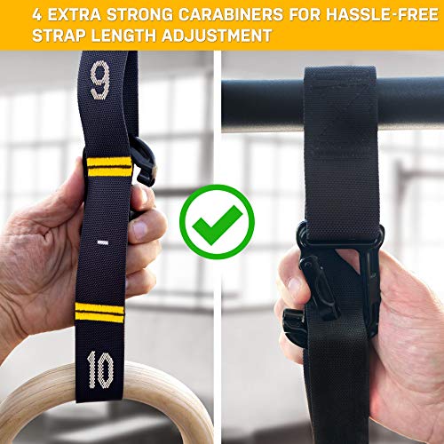 Double Circle Wooden Gymnastics Rings with Straps & Extension - Extra Long Version