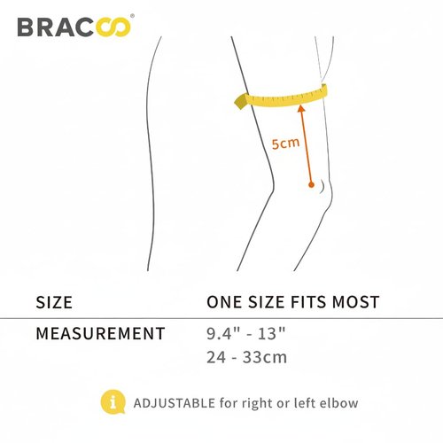 Bracoo Elbow Brace - Compression Sleeve for Tendonitis & Sports Injuries | Pain Relief & Support