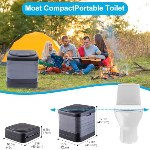 Heavy Duty Portable Camping Toilet - Foldable Luggable Loo for Adults, 17.1"H, 660LBS Capacity