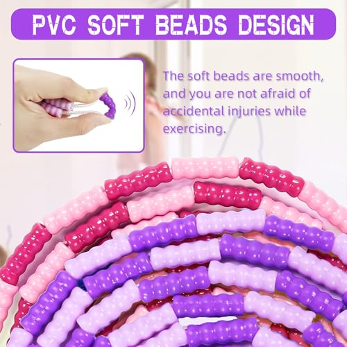 Kids Beaded Jump Rope Adjustable Tangle-Free Segmented Skipping Rope - Pink & Purple