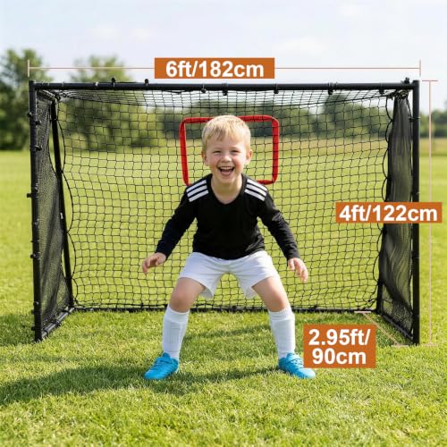 Black 6x4 ft Soccer Goals for Backyard Training - Metal Youth & Adult Goals