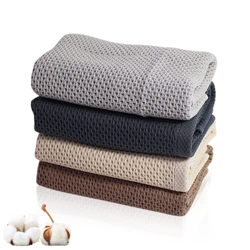 4 Pack Cotton Waffle Pattern Gym Towels - Multi-Color Sports & Fitness Towels