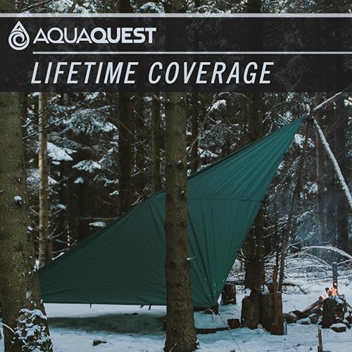 Ultralight Waterproof Camping Tarp - 10x10 ft Olive Drab Rain Fly with Seam Tape
