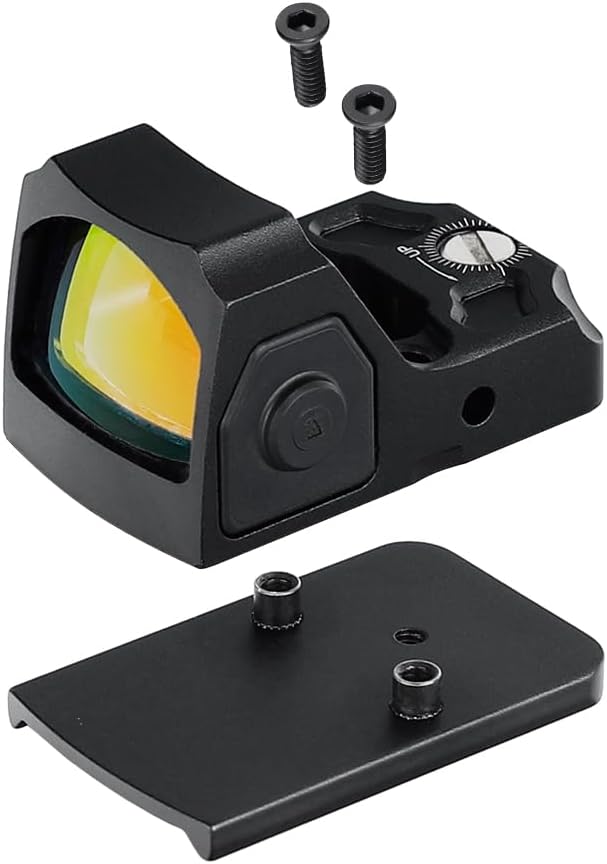 Ohhunt Red Dot Sight - 2 MOA Reticle with Mini Shake Awake Optics & 12 Brightness Levels