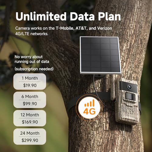 TKENPRO Camouflage Brown Trail Camera with Built-in 4G SIM & Unlimited Data - 2K Live Feed Night Vision