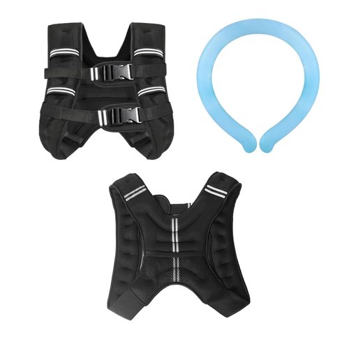 Weighted Vest for Women Men & Neck CoolingTube 2 pcs - Weighted Vest Woman,with Reflective Stripe Adjustable Safety Buckle,Men Womens weighted vest for Walking 6.6 LBS(3kg) 11 Lbs（5kg）17.6 Lbs (8kg) 22 Lbs(10kg)