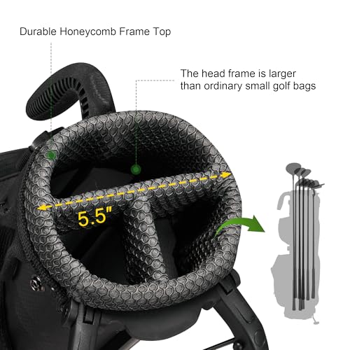 KVV Black Lightweight Pitch and Putt Golf Stand Bag with Adjustable Straps