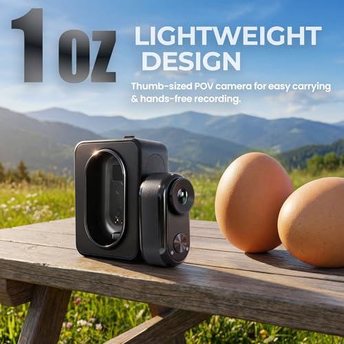 AIJOLLY 4K Mini Body Camera with 64GB Card, Wearable POV Cam, Waterproof, 6-8H Runtime, App GPS & AI Recognition