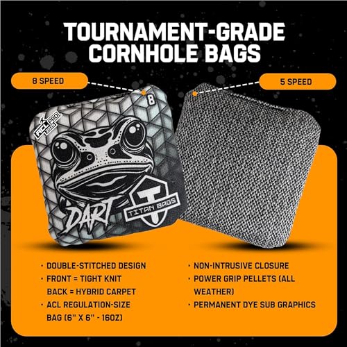 Titan Bags Dart ACL Cornhole Bags - Speed 5/8 - Geo Variation, Pack of 4
