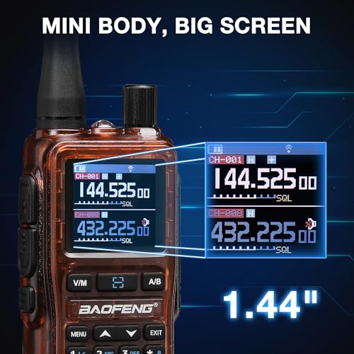 Mini Ham Radio UHF VHF Two-Way Radio Amber - 2 Pack