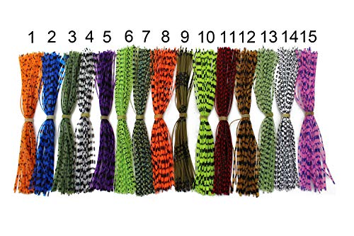 15 Pack Silicone Fishing Skirts for Spinner Baits and Squid Lures