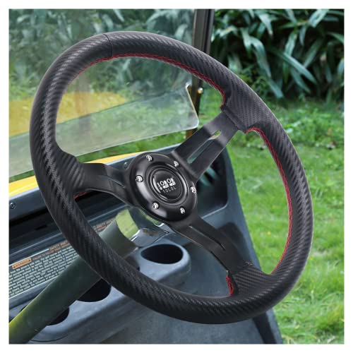 Carbon Black 13-Inch Golf Cart Steering Wheel for Yamaha, EZGO & Club Car