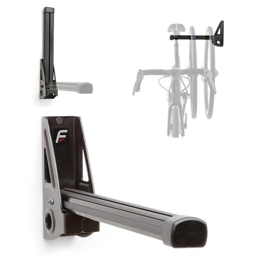 Feedback Sports | Velo Wall Post Bike Storage Mount | Bicycle Wheel Storage | Foldable and Space Saving | Road, Gravel, Mountain Bike Compatible | Versatile Garage Organization
