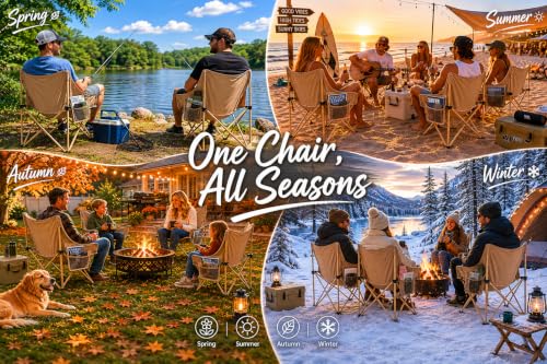 4-Pack Portable Folding Camping Chairs Set - Outdoor Seating for 300 Lbs