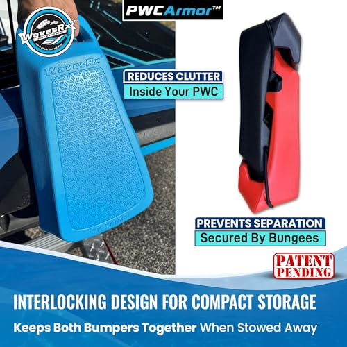 Black PWC Armor Jet Ski Fenders 2 Pack - EVA Dock Bumpers for Sea-Doo Yamaha Kawasaki