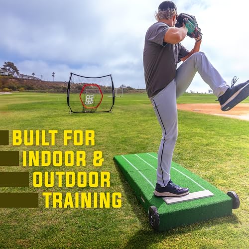 Portable Baseball Pitching Mound with Stride Lines - Foldable 80x28 Inches