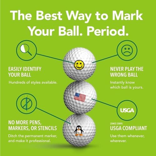 Golfdotz - USGA Rule Conforming Golf Ball Markers, Golf Ball Stickers for Marking Balls, No More Smearing from Stamps, Gifts for Golfers, Dads, and Retirees, (Tropical Flower; 32-Count)