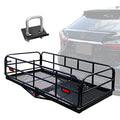 OKLEAD Heavy Duty Hitch Cargo Basket with Stabilizer 60" x 24" Folding Car SUV Rack