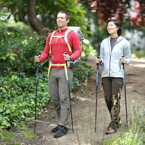 Fizan Compact 3 Ultralight Trekking Poles Blue EVA Foam Adjustable Collapsible Hiking Sticks