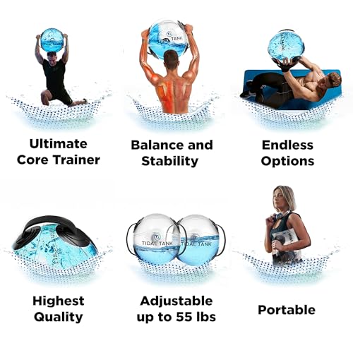 Tidal Tank Sphere Mini Water-Weighted Bag with Max 55 lb - Portable Home Gym Equipment