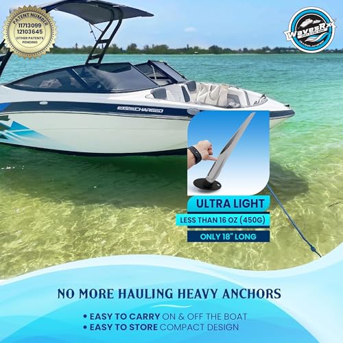18-Inch Aluminum Beach Anchor for Boat, Kayak & Jet Ski - Ultra-Light Secure Docking