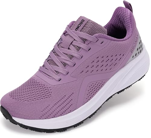 BRONAX Women's Wide Toe Box Road Running Shoes S71 - Purple, Size 9