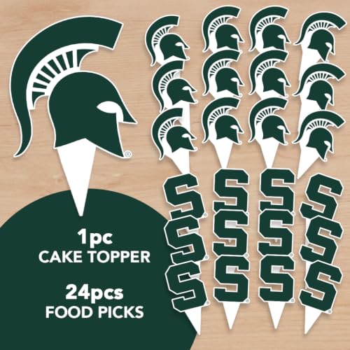 Michigan State Spartans Cake Topper and Food Picks Set - 25 Pieces