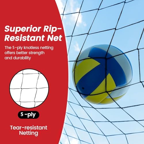 Bearwill 11x8FT Volleyball Practice Net with Adjustable Height & Portable Design