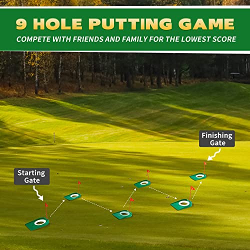 Sotiff 3 Pcs Golf Putting Practice Cup Hole Training Aids Golf Accessories Training Putters with Plastic Flag for Adult Office Garage Yard Indoor Outdoor Practice (Red)