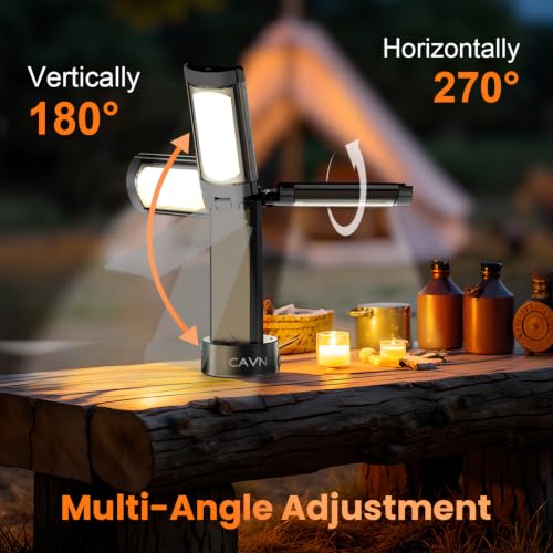 CAVN Rechargeable Camping Light with Tripod Stand - Black, 10000mAh