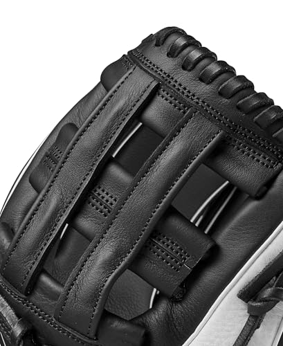 Wilson A700 12" Fastpitch Softball Glove Black/White - Right Hand Throw, Infield