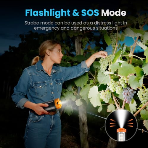 Rechargeable Camping Lantern with Remote, Telescopic Tripod - Orange