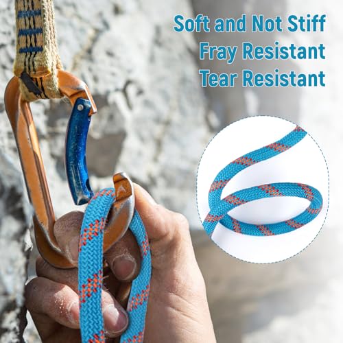 Caphremiel 1/2in x 200ft Blue Polyester Arborist Climbing Rope - ASTM F2116 Certified, 9000Lbs MBS, Heavy Duty Tree Rope for Climbing & Sailing