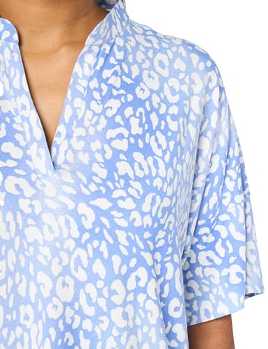 Natori Women's Animal Print Lounge Pajama Set - Blue Orchid, Medium, 27" Length
