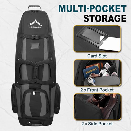 uniHimal Soft-Sided Golf Travel Bag with Wheels - Black-Gray, 900D Oxford