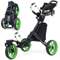 EASEGO Lime Green 3-Wheel Golf Push Cart with Swivel Front Wheels