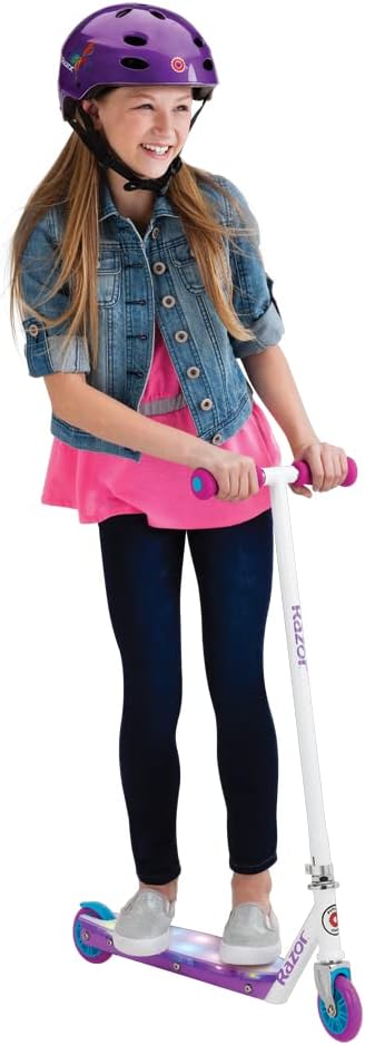 Razor Kick Scooter - Lightweight Steel Frame with Multi-Color LED Light-Up Deck | For Kids 6+