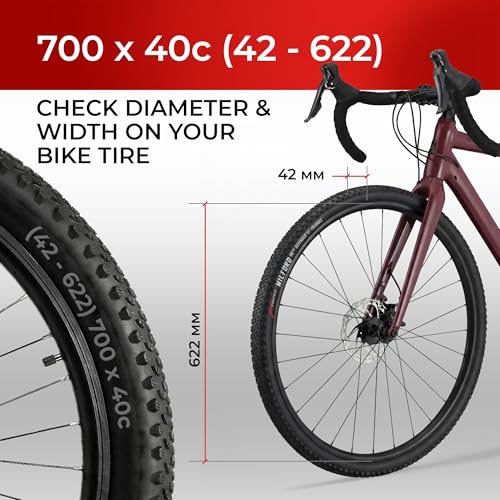 Fincci 700x40c Gravel Bike Tire & Tubes Set | Puncture-Resistant Foldable Tires