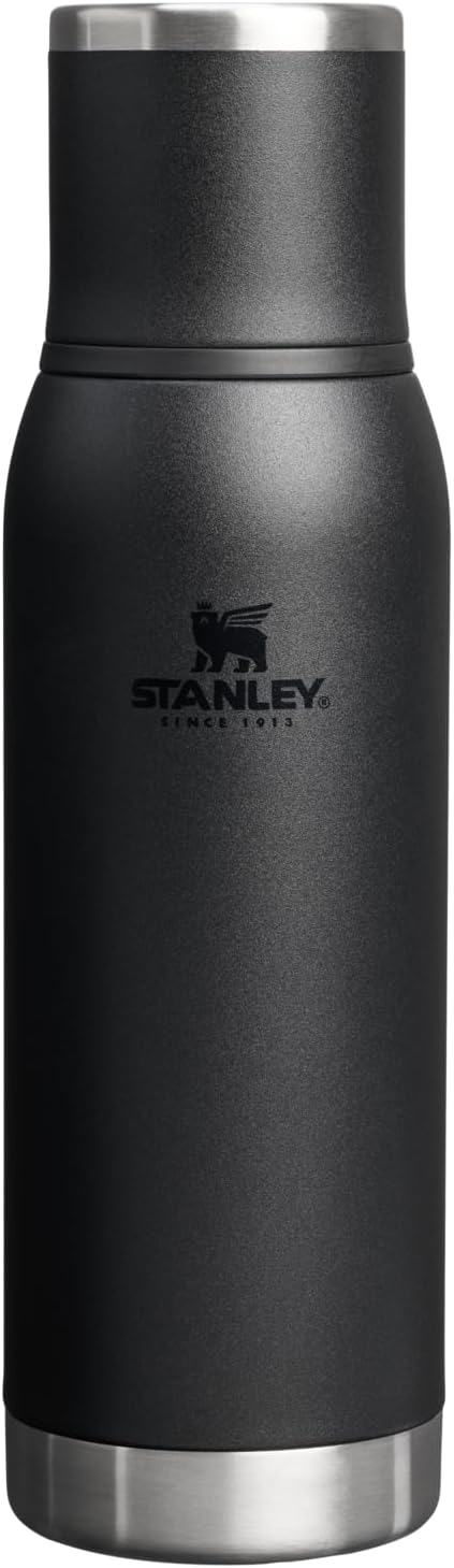 Stanley Adventure-To-Go Vacuum Bottle 25 oz - Insulated Stainless Steel | Leakproof Cup Lid | Black 2.0