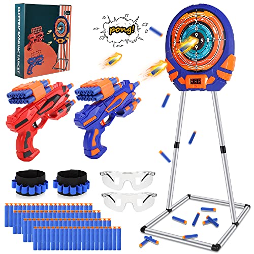 Electronic Shooting Target with Touch Screen Stand - Nerf Dart Practice Game for Kids 5-13