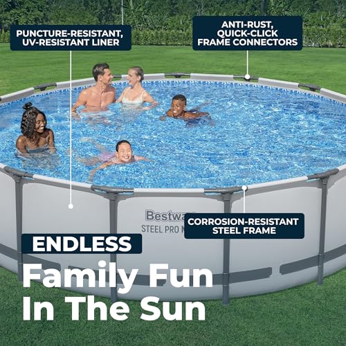 Bestway Steel Pro MAX 15' x 42" Above Ground Pool Set with Pump and Cover