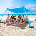 COMMOUDS Sky Blue 12x12 ft Beach Tent Sun Shelter UPF50+ Windproof Canopy