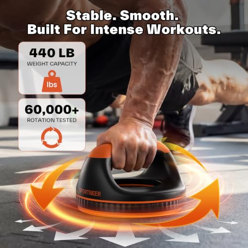 2-in-1 Rotating Push Up Bars with Detachable Handles, 440 lb Capacity