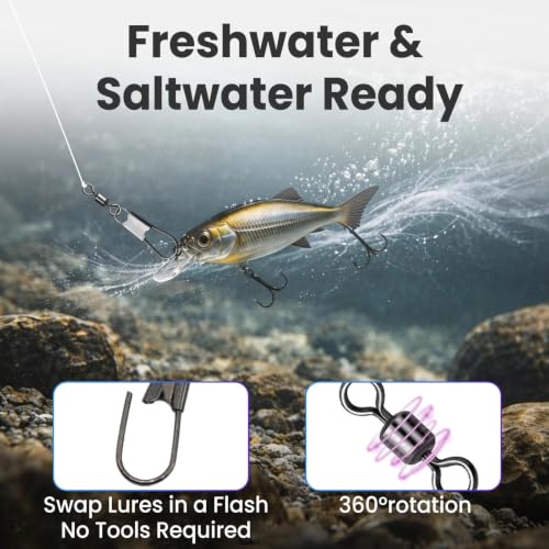 Fishing Snap Swivels & Barrel Swivels 50Pcs - Saltwater & Freshwater Corrosion-Resistant