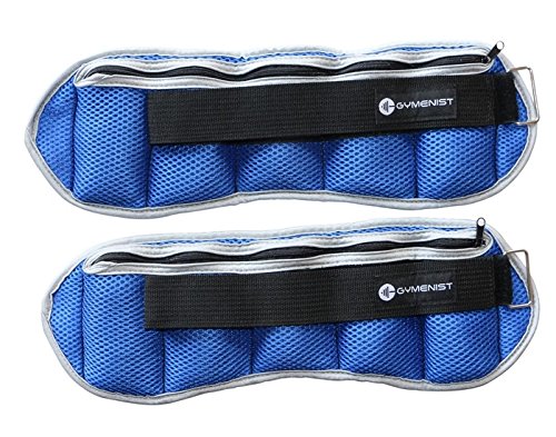 GYMENIST Ankle and Wrist Weights Adjustble Size The Weight Can Also Be Adjusted (4 - LB)