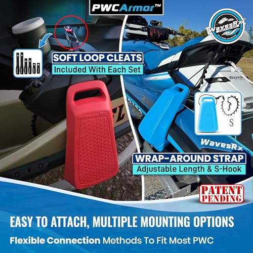 Black PWC Armor Jet Ski Fenders 2 Pack - EVA Dock Bumpers for Sea-Doo Yamaha Kawasaki
