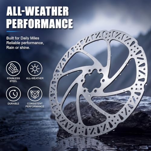 160mm Bike Disc Brake Rotor with 6 Bolts - 1PC, Stainless Steel, Lightweight