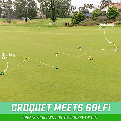 Putt-Thru Croquet Golf Game with 9 Gates & 4 Balls - Medium